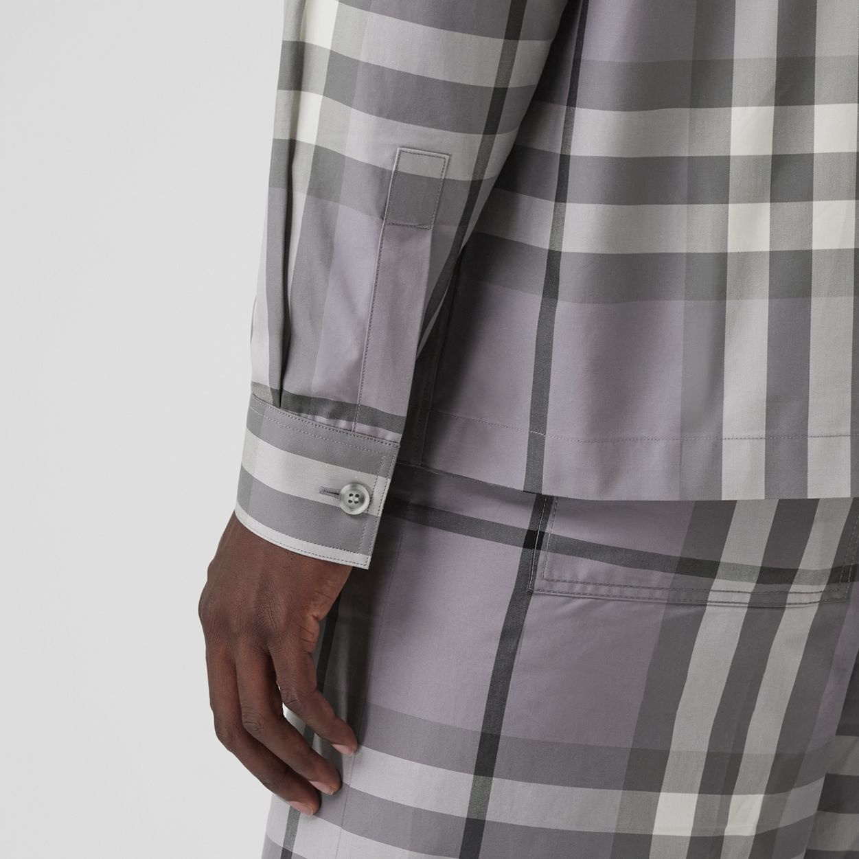 Check Cotton Zip-front Shirt - 5