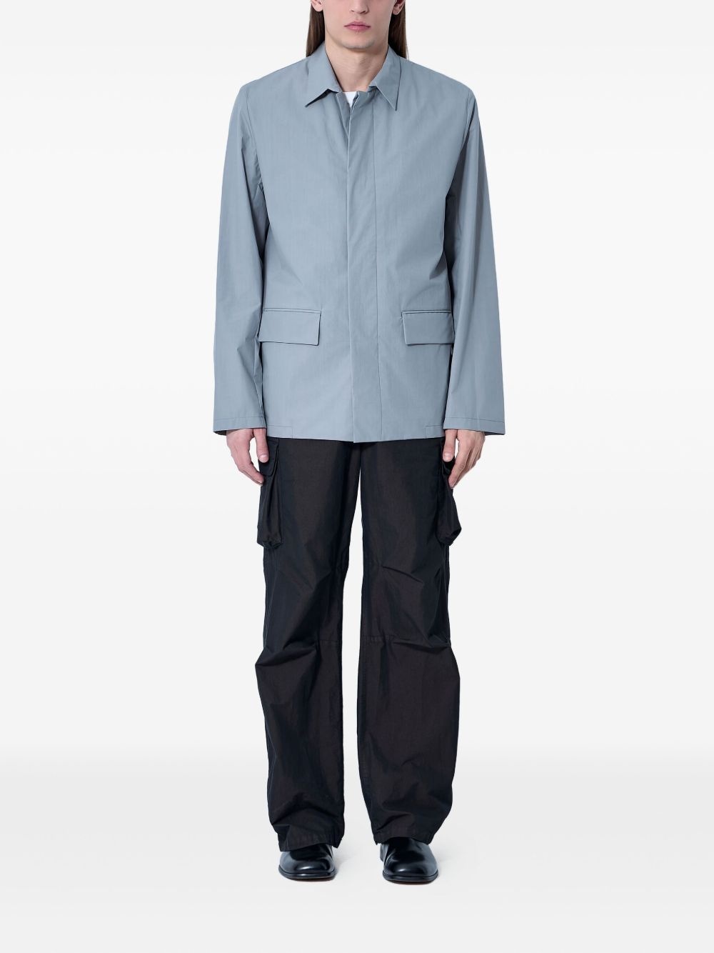 flap-pocket cotton shirt jacket - 2