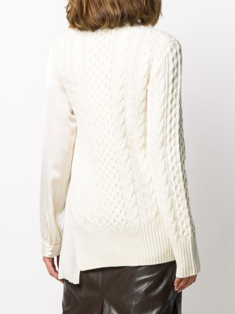 chunky cable knit jumper shirt - 4