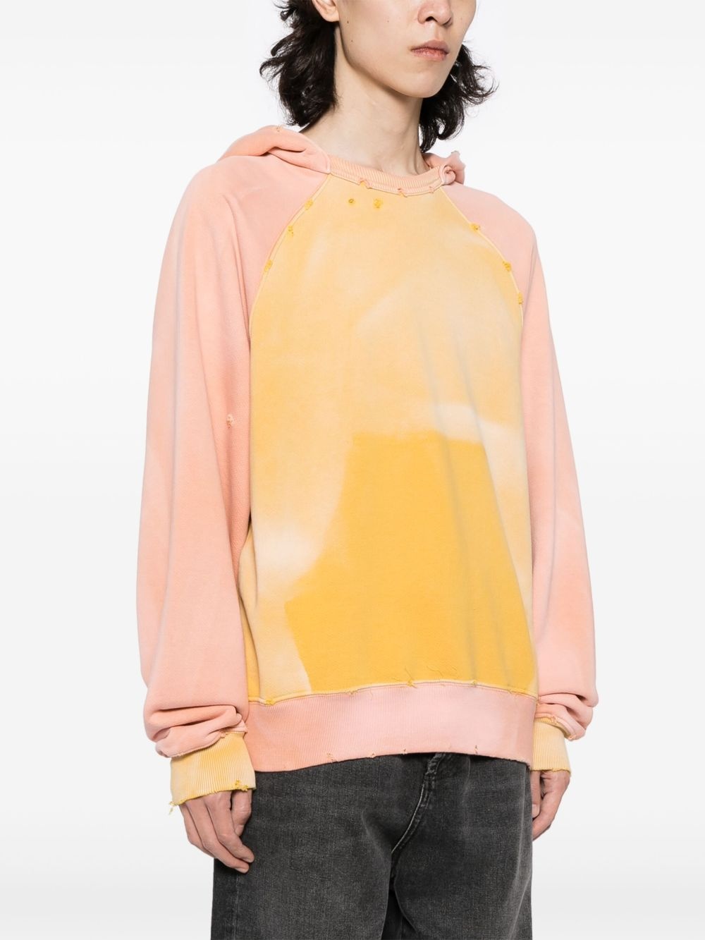 Throwback distress-detail hoodie - 3