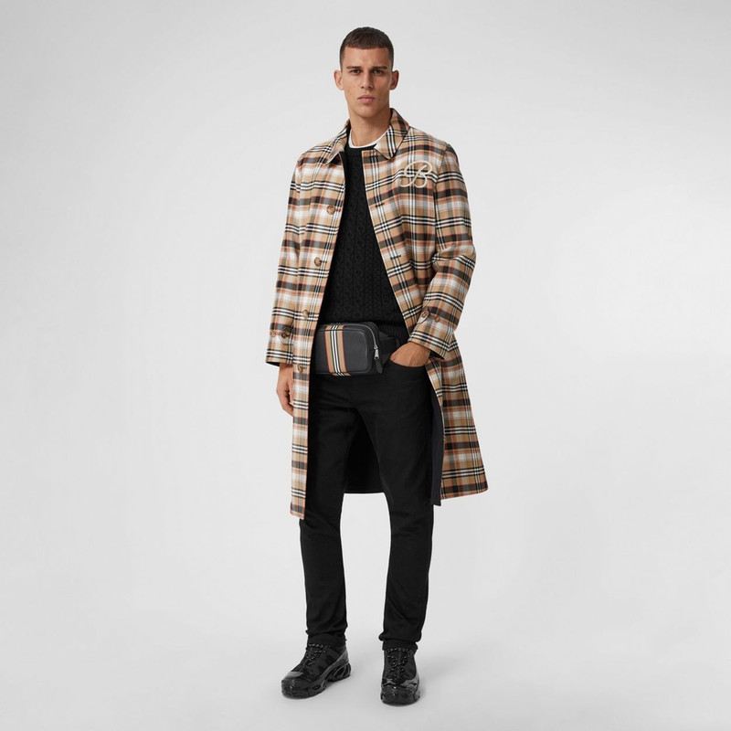 Icon Stripe Print Grainy Leather Bum Bag 8