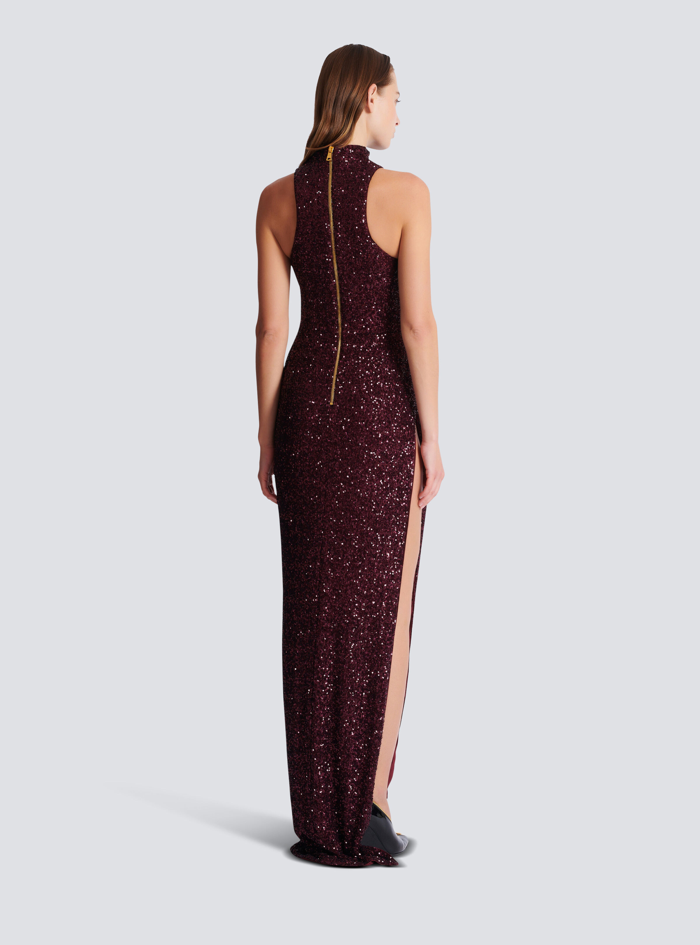 Long sleeveless sequin dress - 4