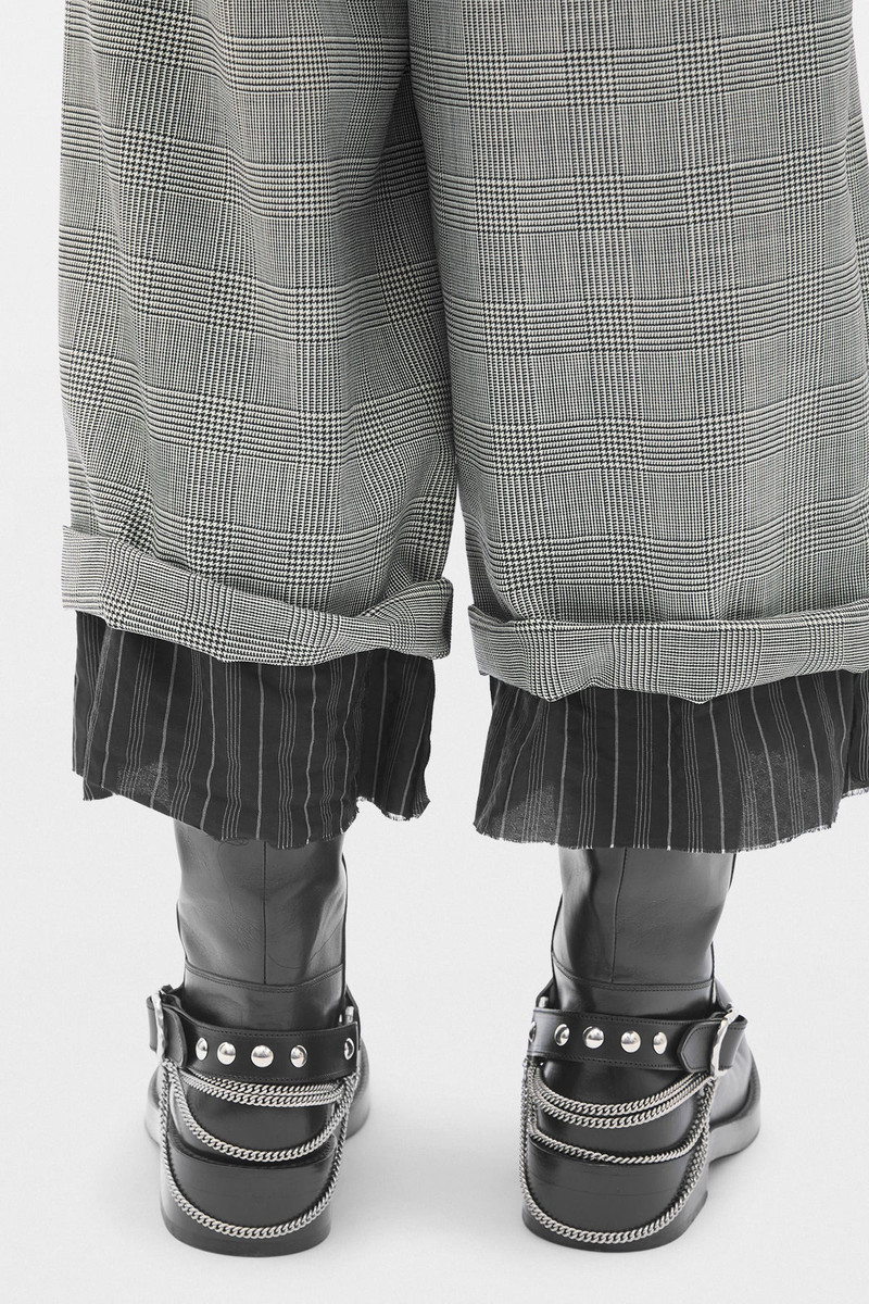HaroldWide Leg Cropped Trousers with Edge Lining Border 6