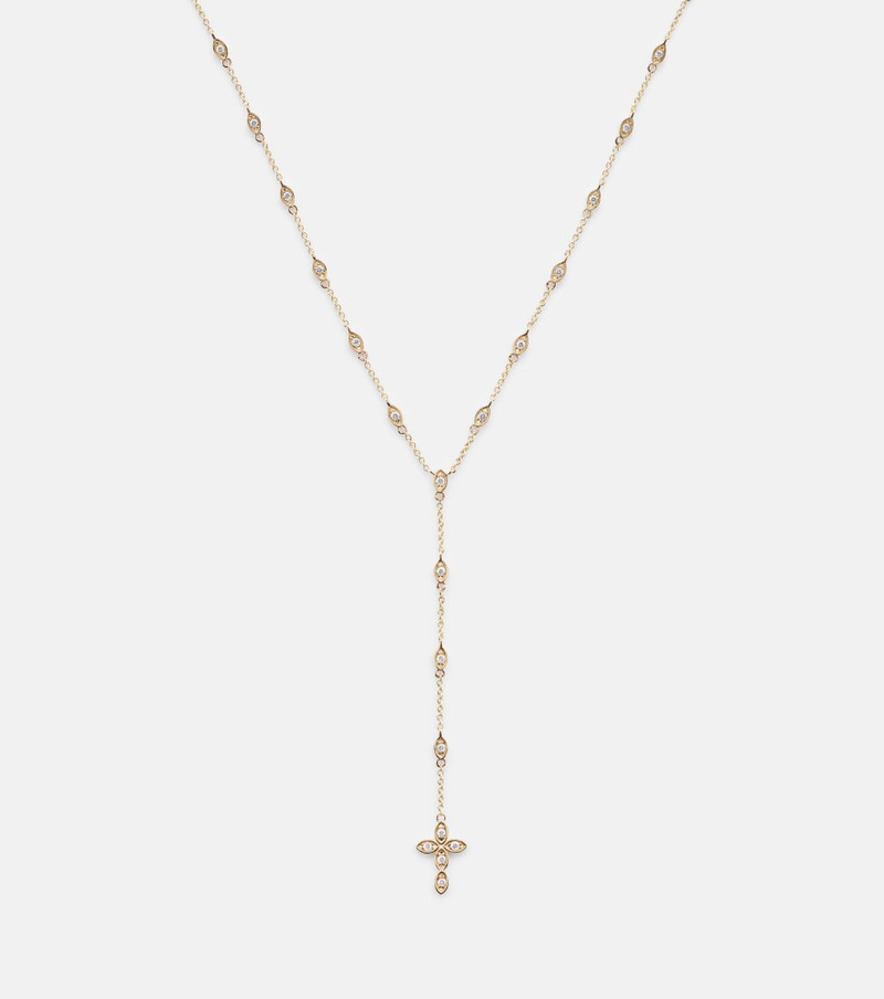 Cross 14kt gold pendant necklace with diamonds 4