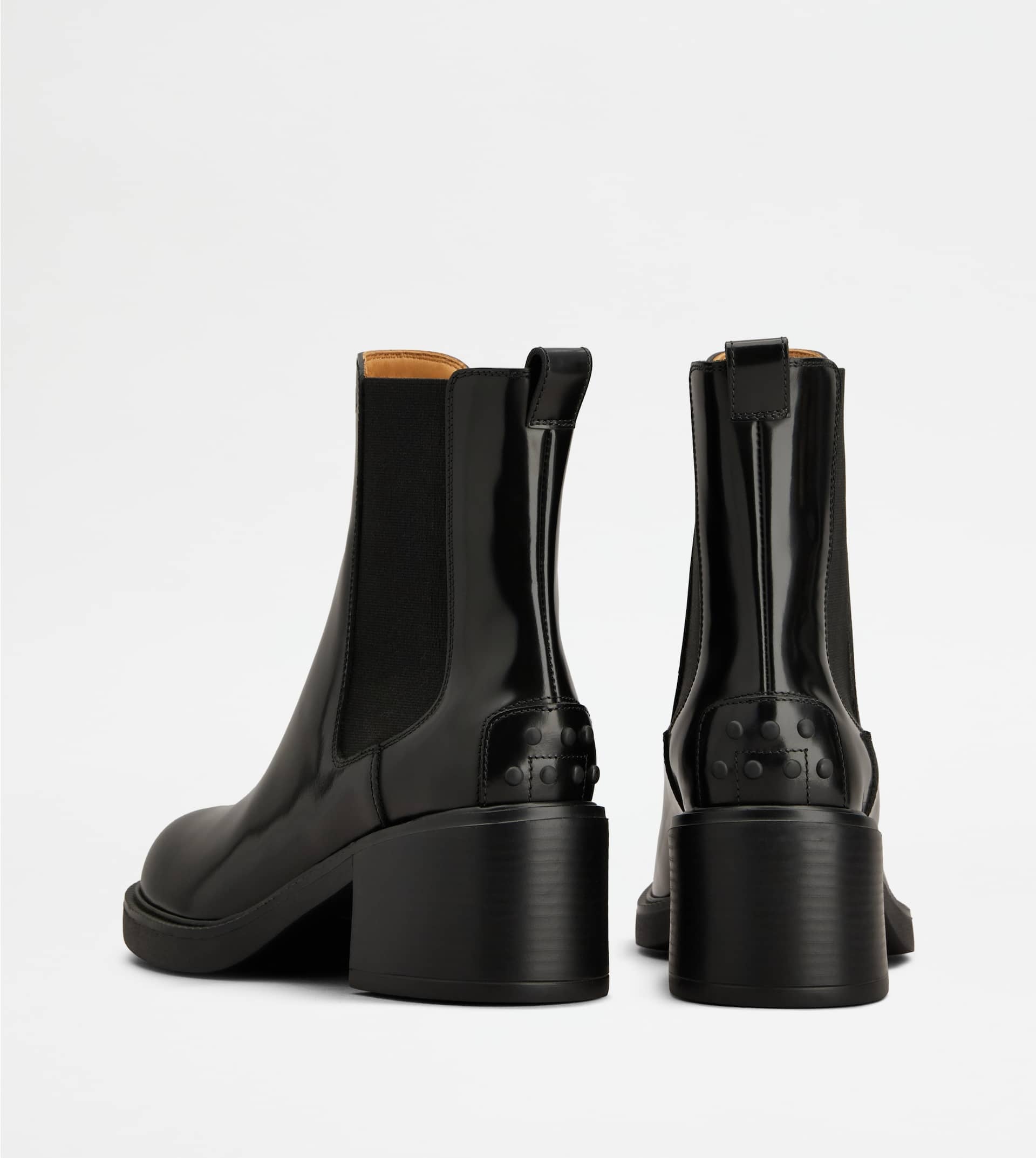 ANKLE BOOTS IN LEATHER - BLACK - 3