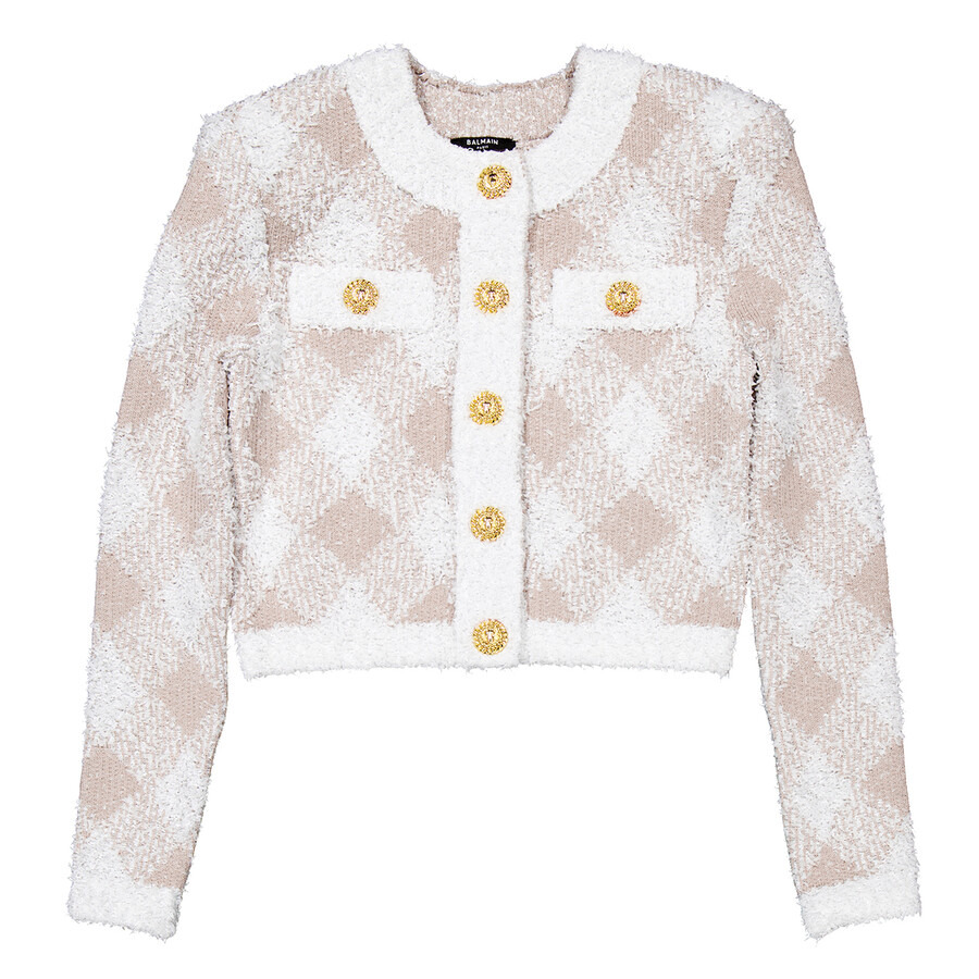 Balmain Check Pattern Tweed Jacket - 5
