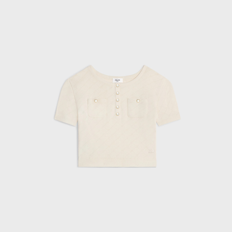 triomphe crop top in jersey pointelle 1