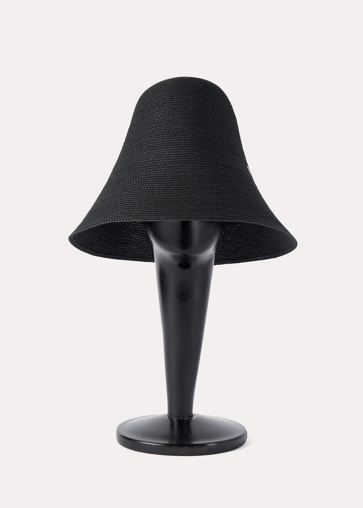 Woven paper straw hat black - 2