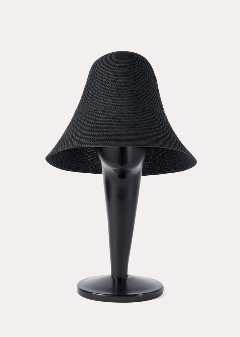 Totême Woven paper straw hat black outlook
