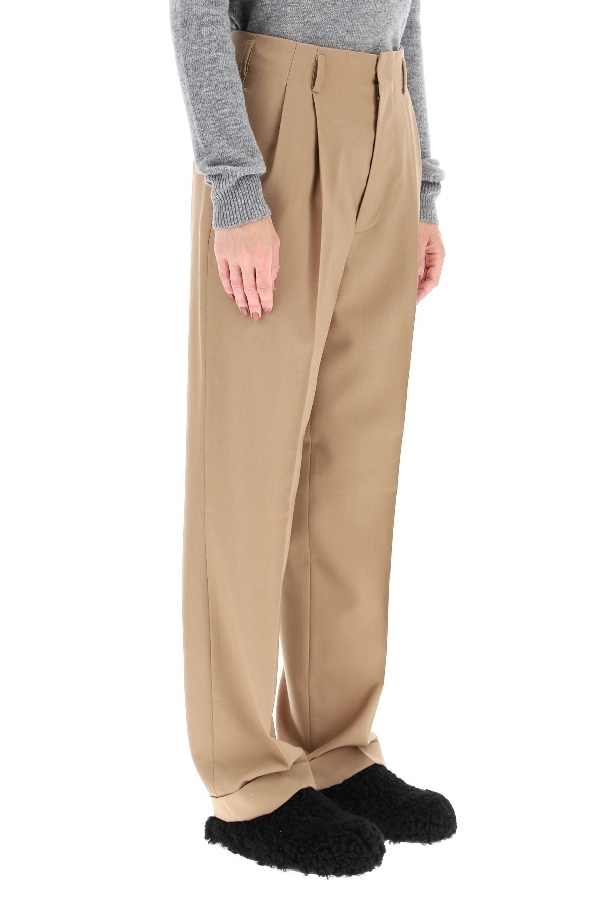 CUFFED WOOL TROUSERS - 3