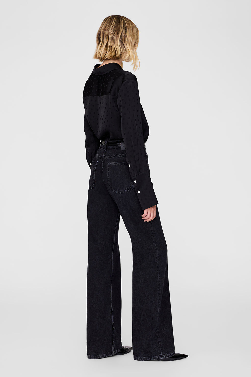 Amanda Shirt - Black Dot Jacquard - 3