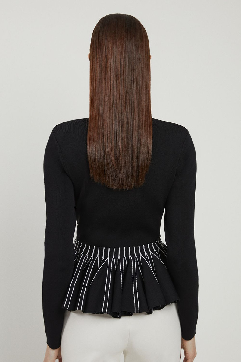 Viscose Blend Knit Peplum Jacket 5
