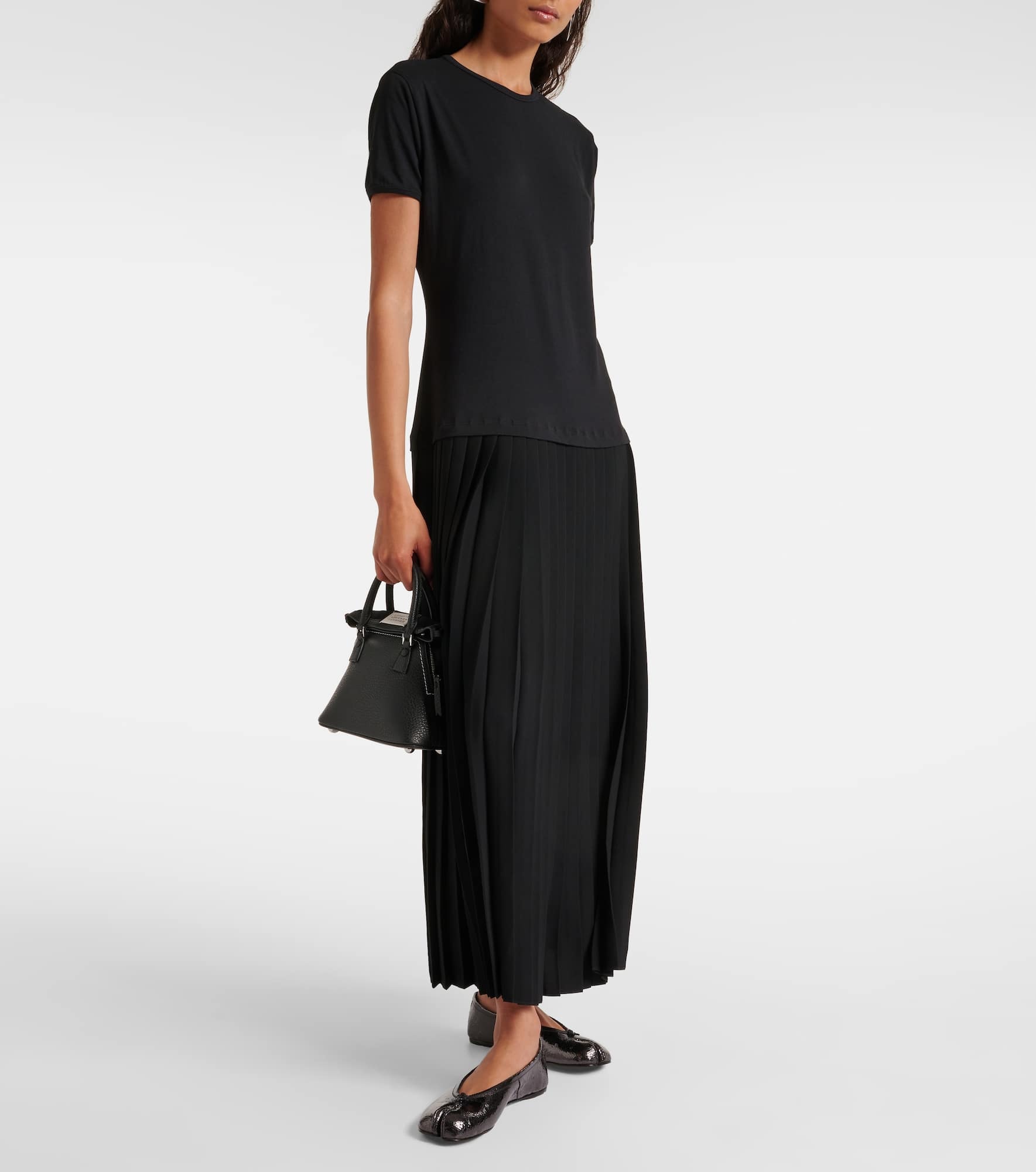Pleated cotton midi dress - 2