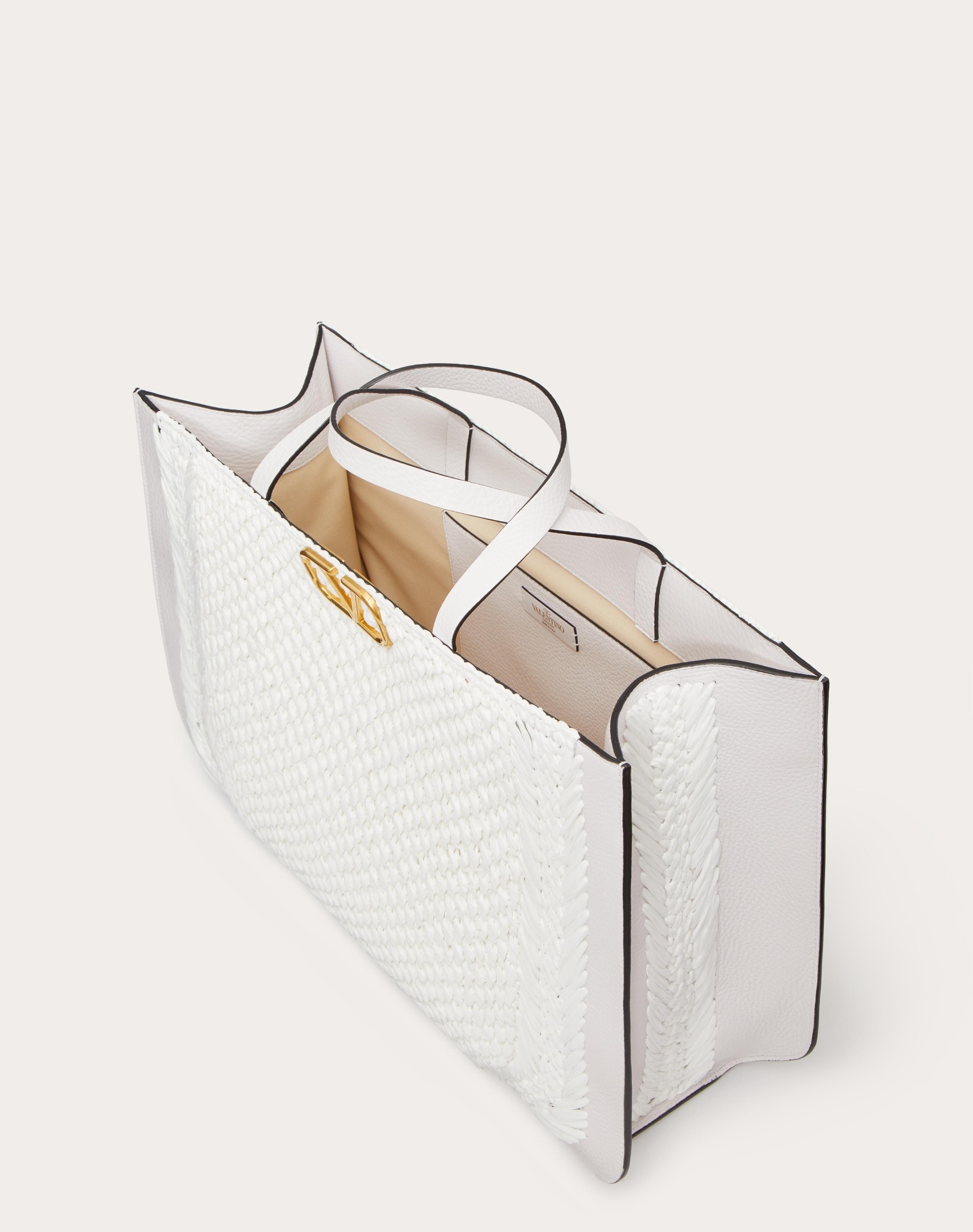 VLOGO SIGNATURE RAFFIA HANDBAG - 6