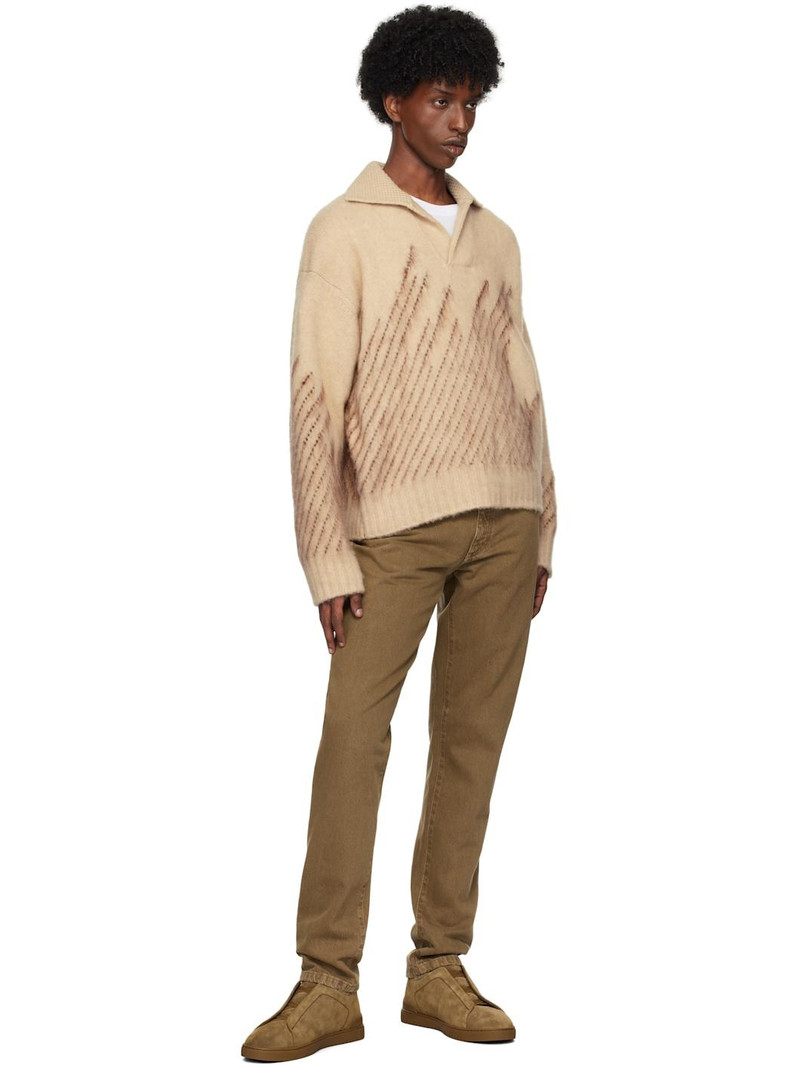 ZEGNA Brown Suede Triple Stitch Sneakers outlook