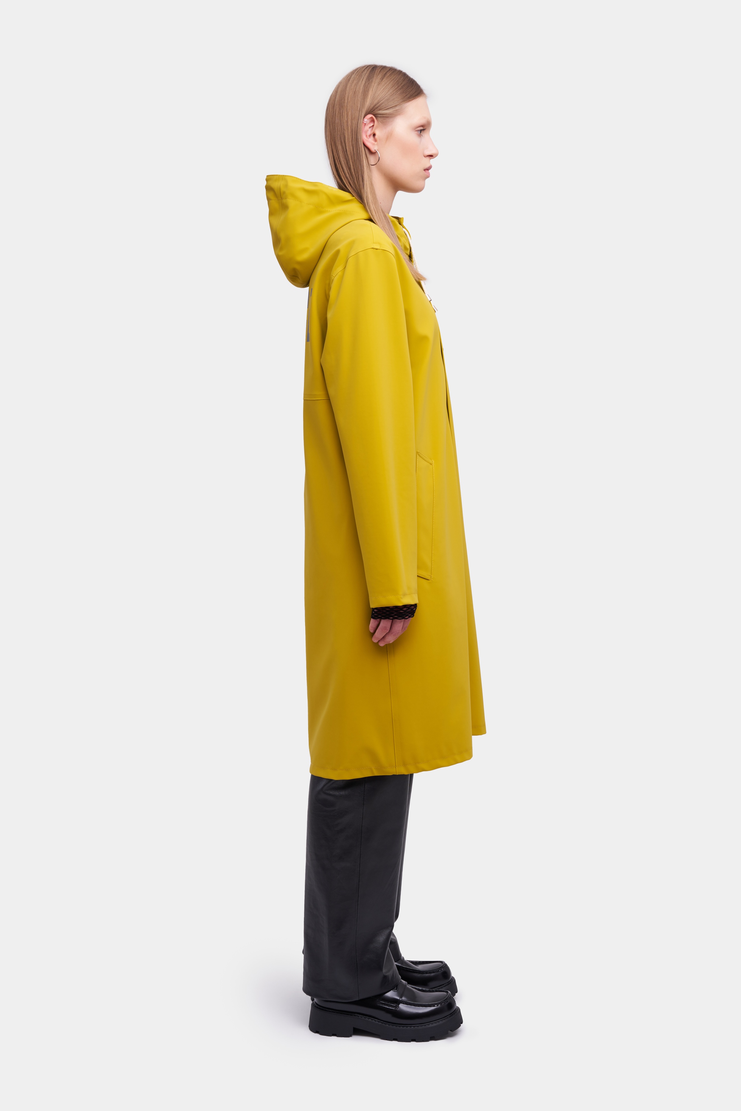 Stockholm Long Matte Print Raincoat Gold - 3