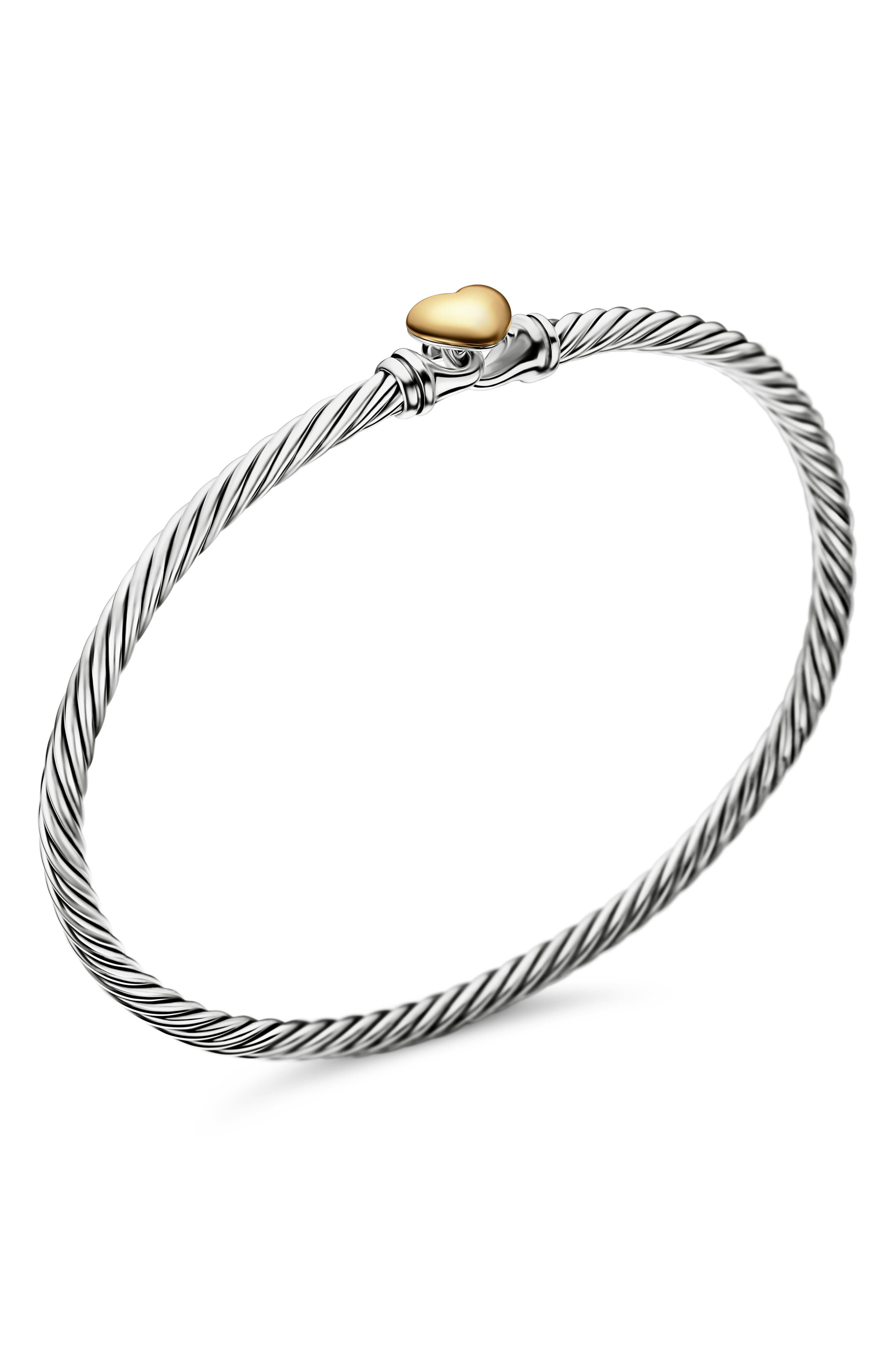 David Yurman Cable Collectibles® Heart Bracelet with 18K Gold, 3mm in Two Tone at Nordstrom - 4