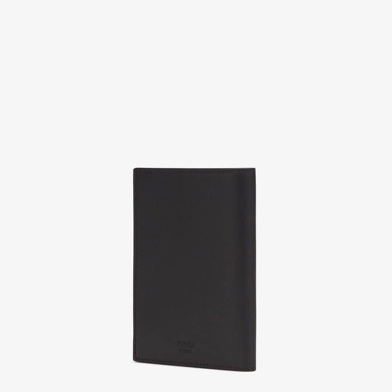 FENDI Black leather passport cover outlook