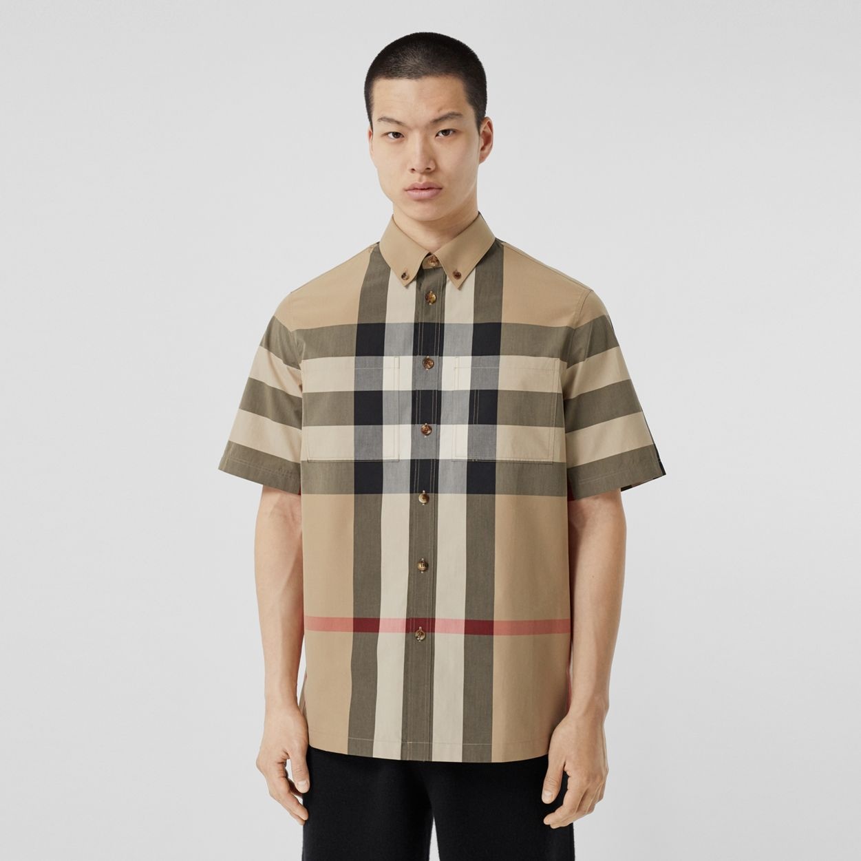 Short-sleeve Check Cotton Shirt - 5