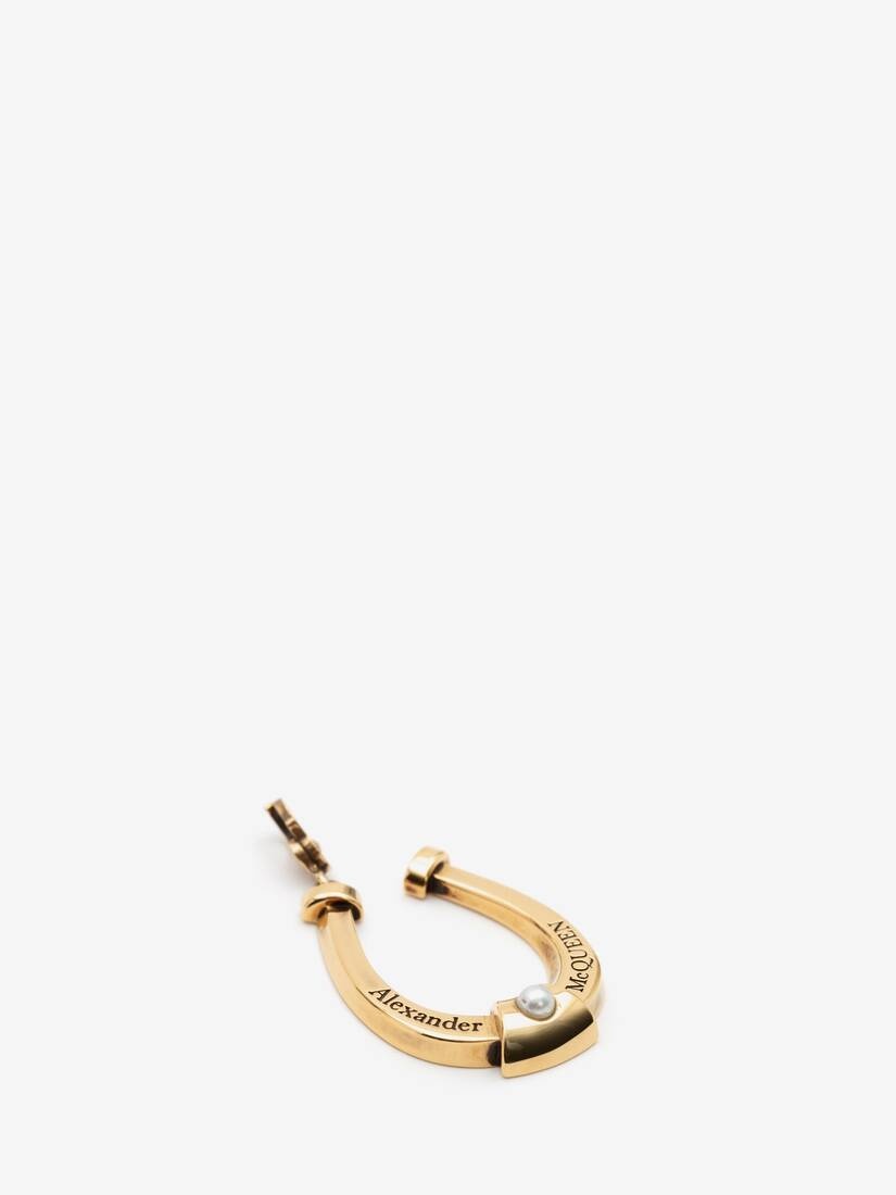 Lucky Horse Shoe Charm in Antique Gold - 2