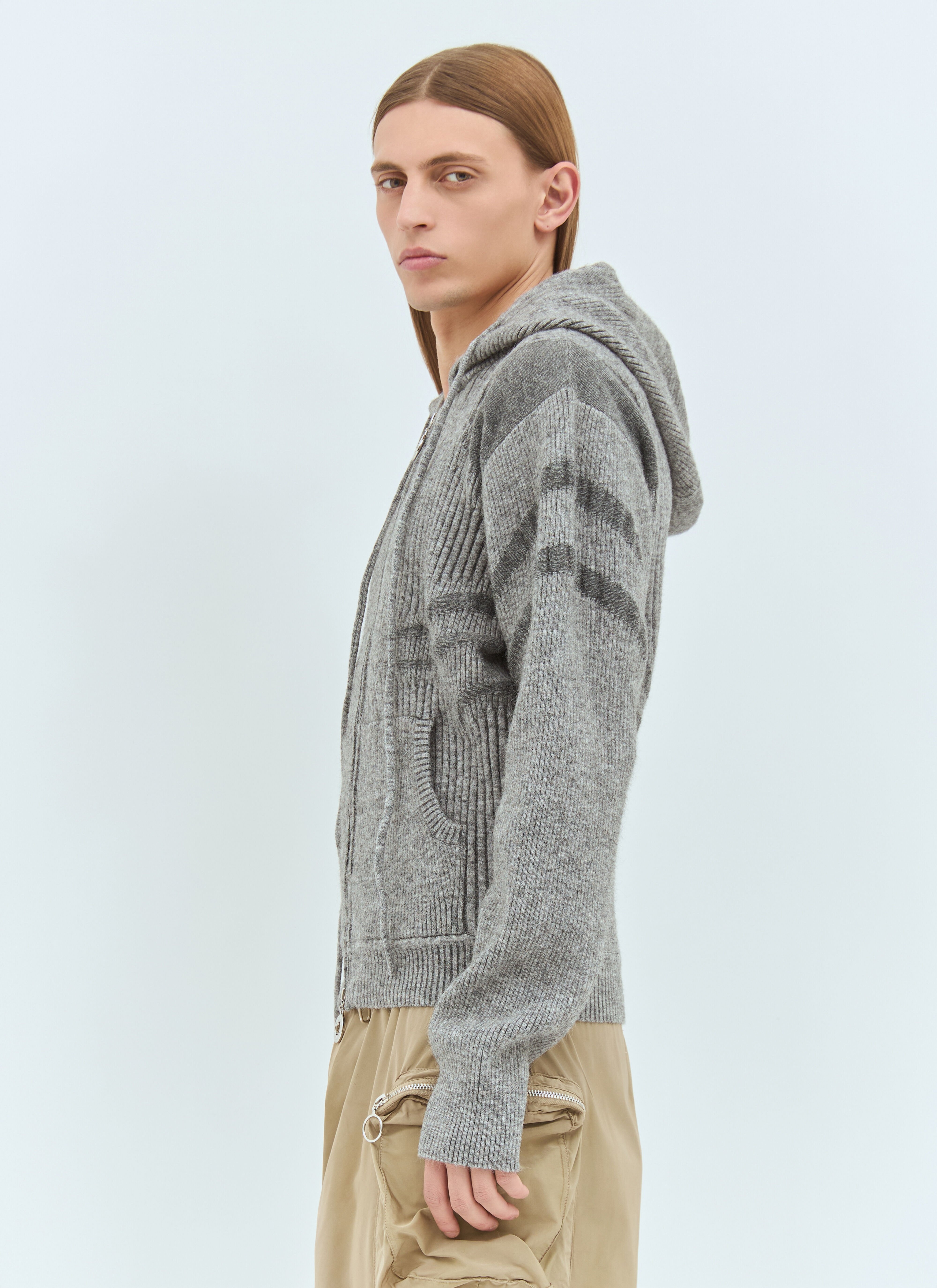 Plated Zip Hooded Sweater - 4