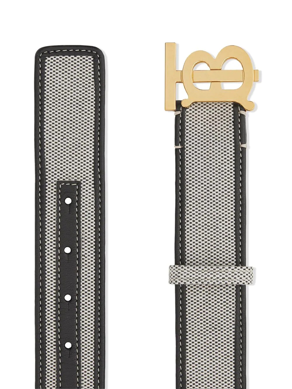 Monogram Motif bi-material belt - 2