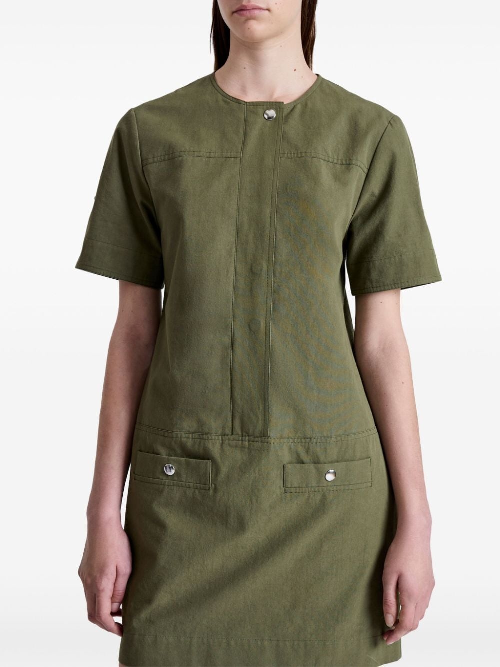 short-sleeve cotton mini dress - 5