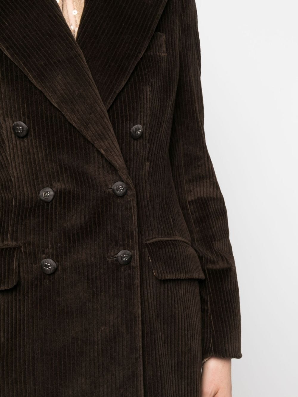 double-breasted corduroy blazer - 5