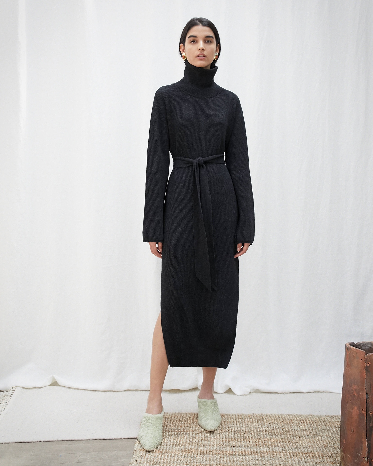 CANAAN - Cashmere blend knit dress - Charcoal - 3