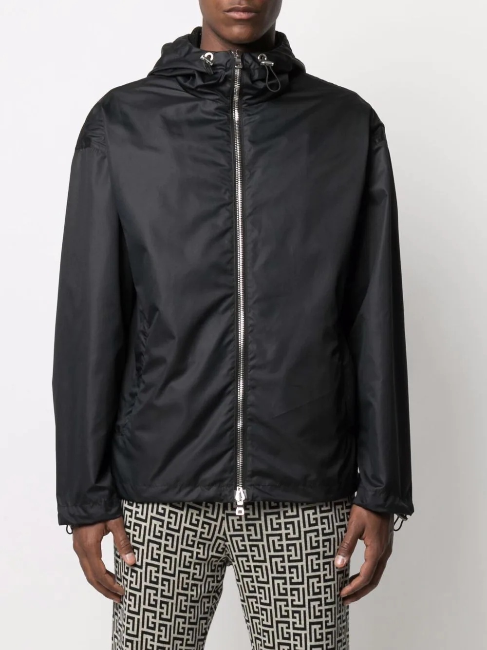 logo-print hooded jacket - 3