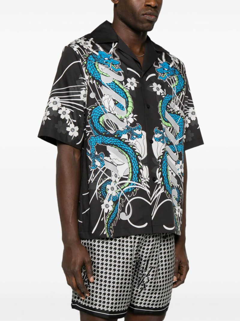 Dragon printed bowling shirt 3