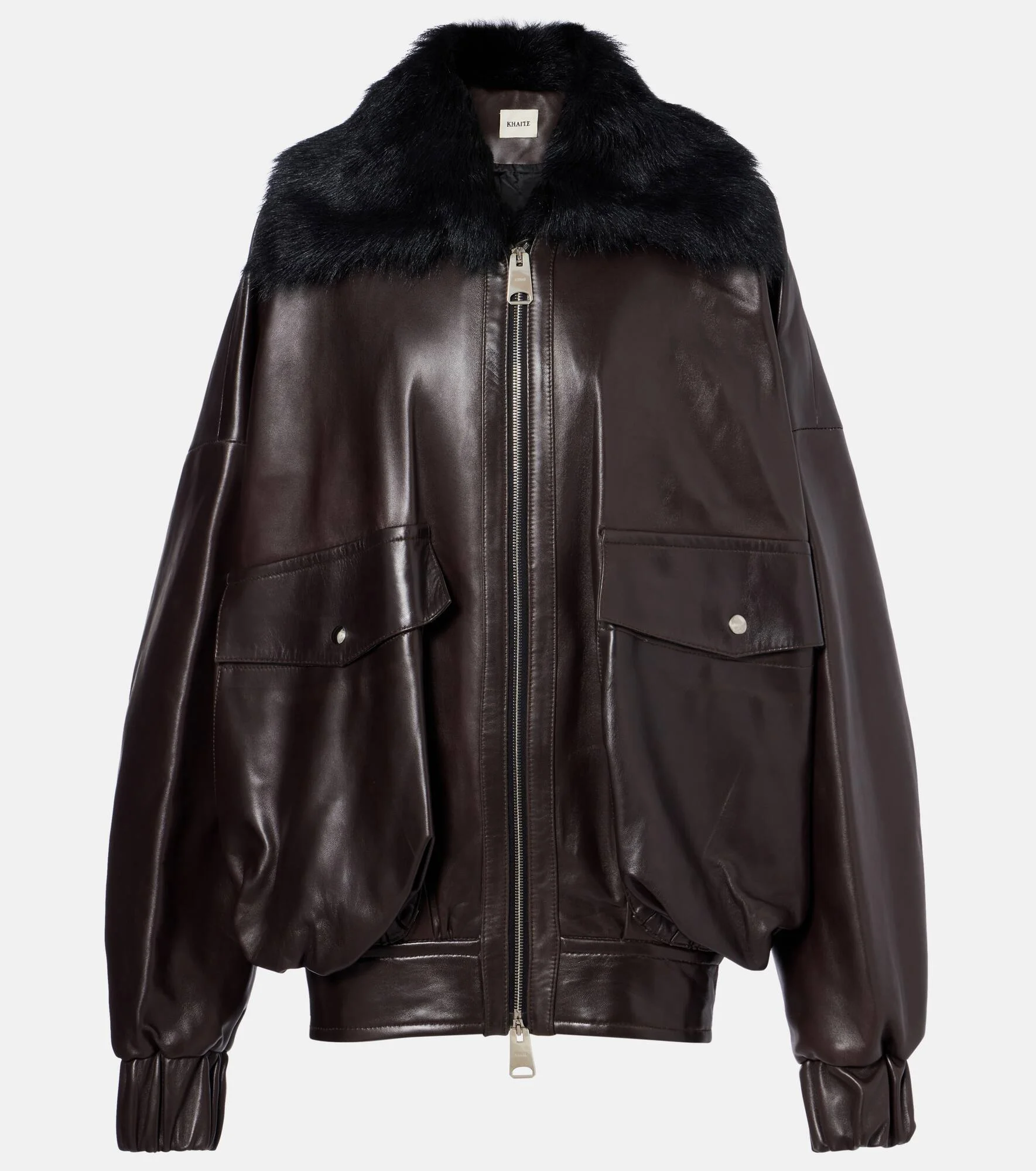 Daemon oversized leather blouson jacket - 1
