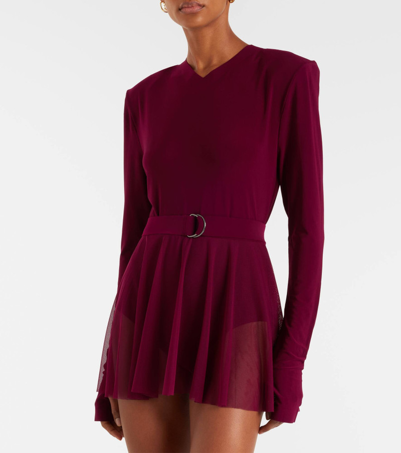 Belted semi-sheer bodysuit 3