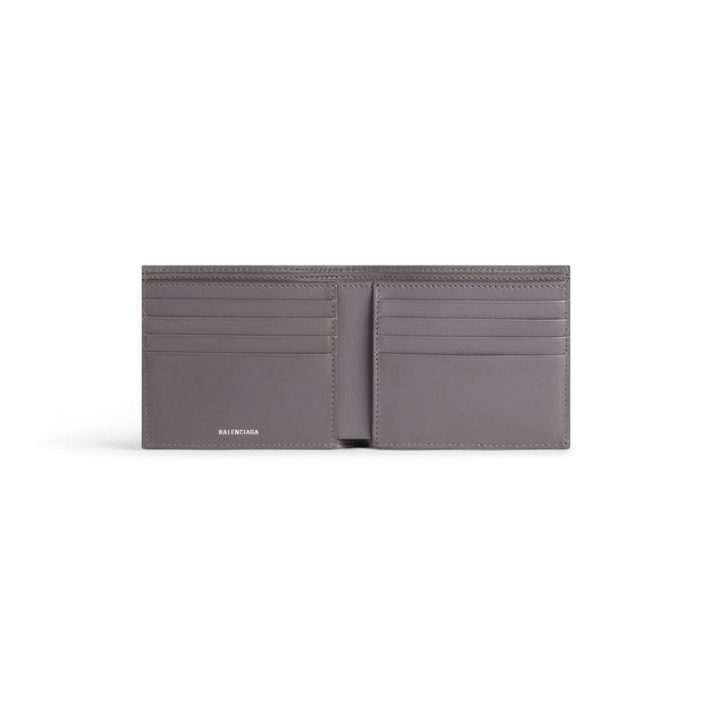 BALENCIAGA Men's Embossed Monogram Square Folded Wallet In Box  in Dark Grey outlook