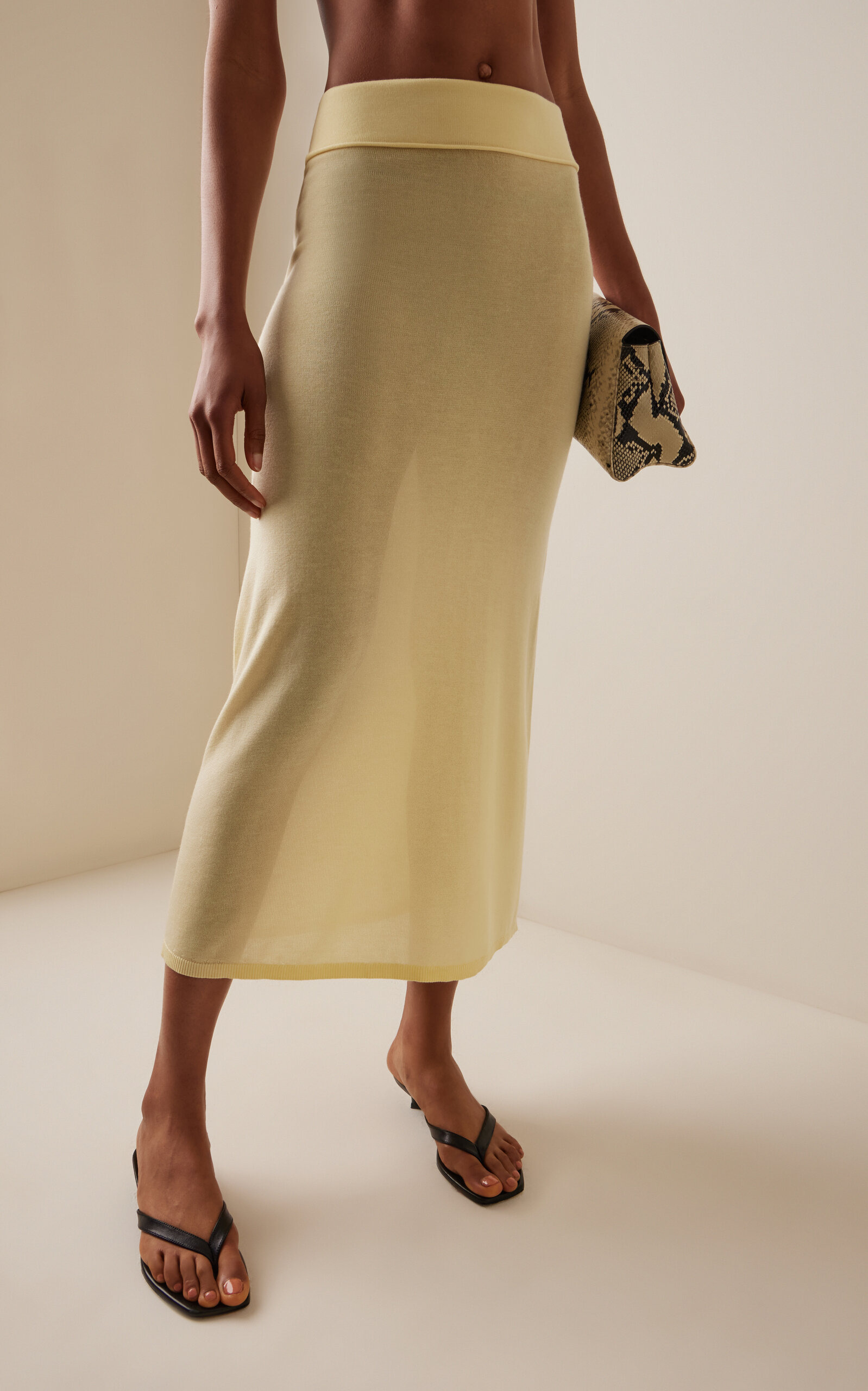 Stretch-Cashmere Skirt yellow - 3