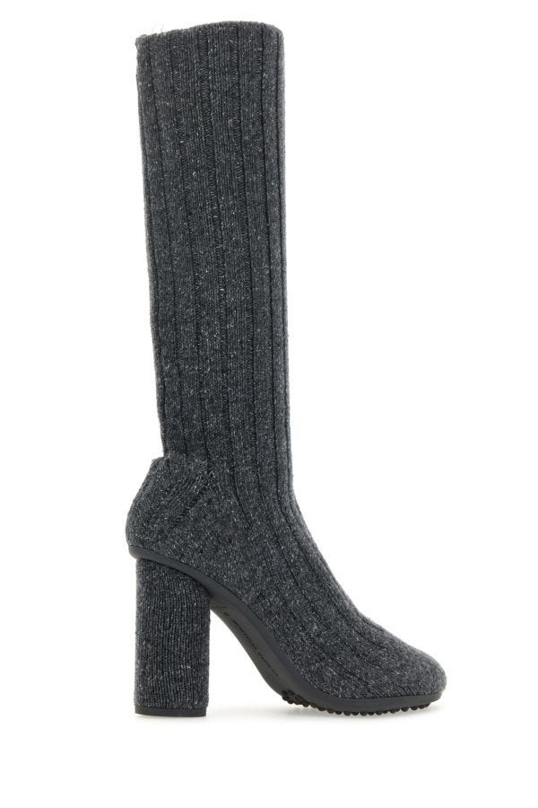 Melange grey fabric Atomic ankle boots - 3