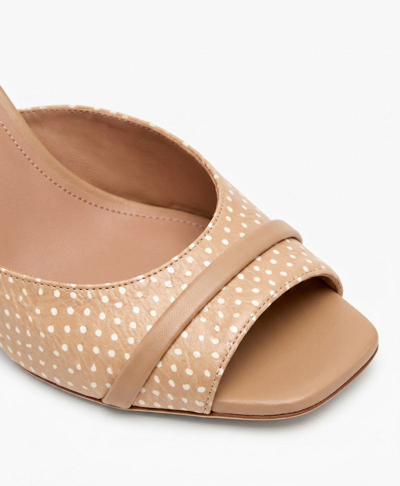 Lumi 70 Beige Polka Dot Leather Sandals 4