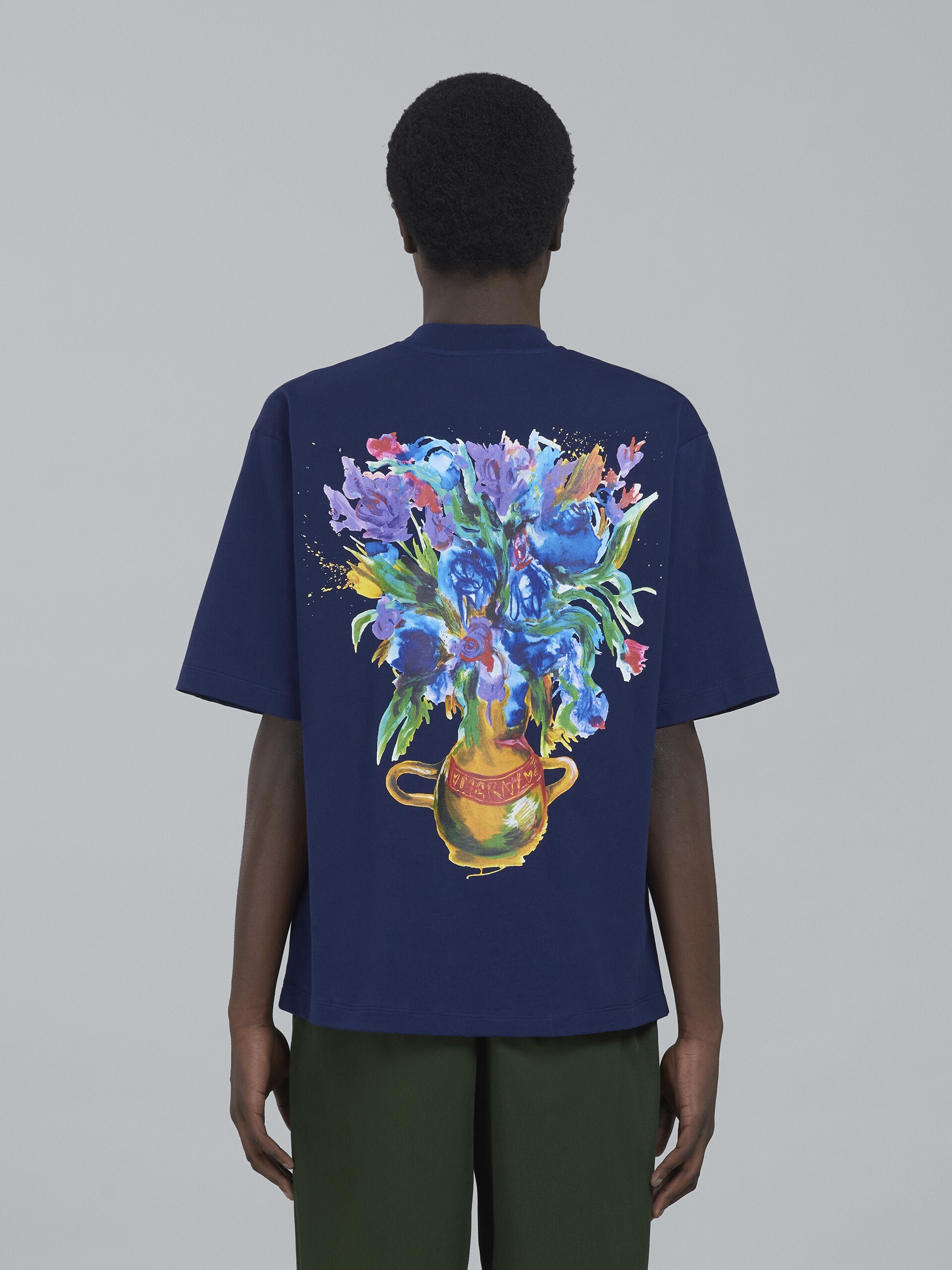 STILL NATURE PRINT BLUE JERSEY T-SHIRT - 3
