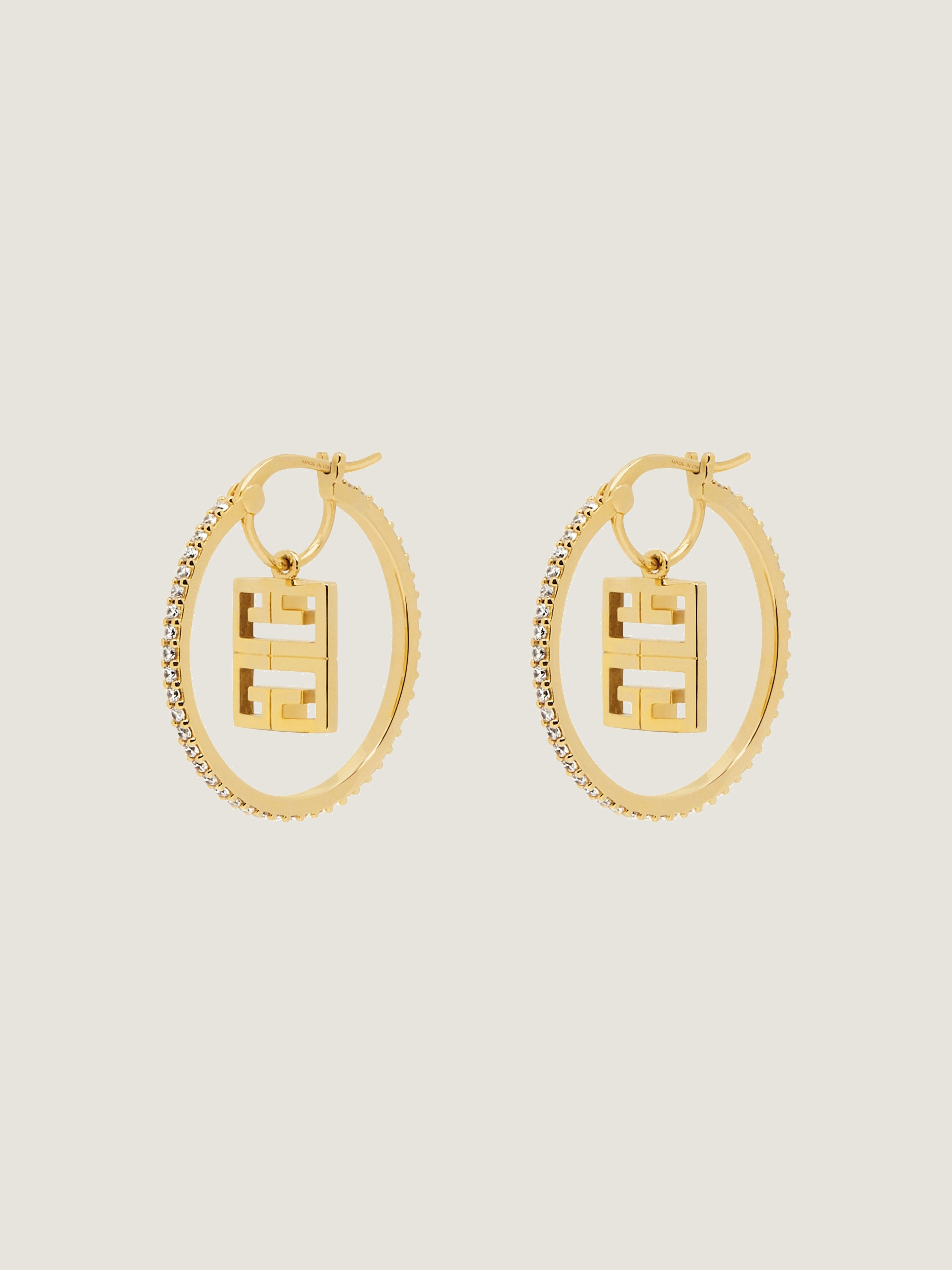 4G EARRINGS IN METAL WITH CRYSTALS - 1