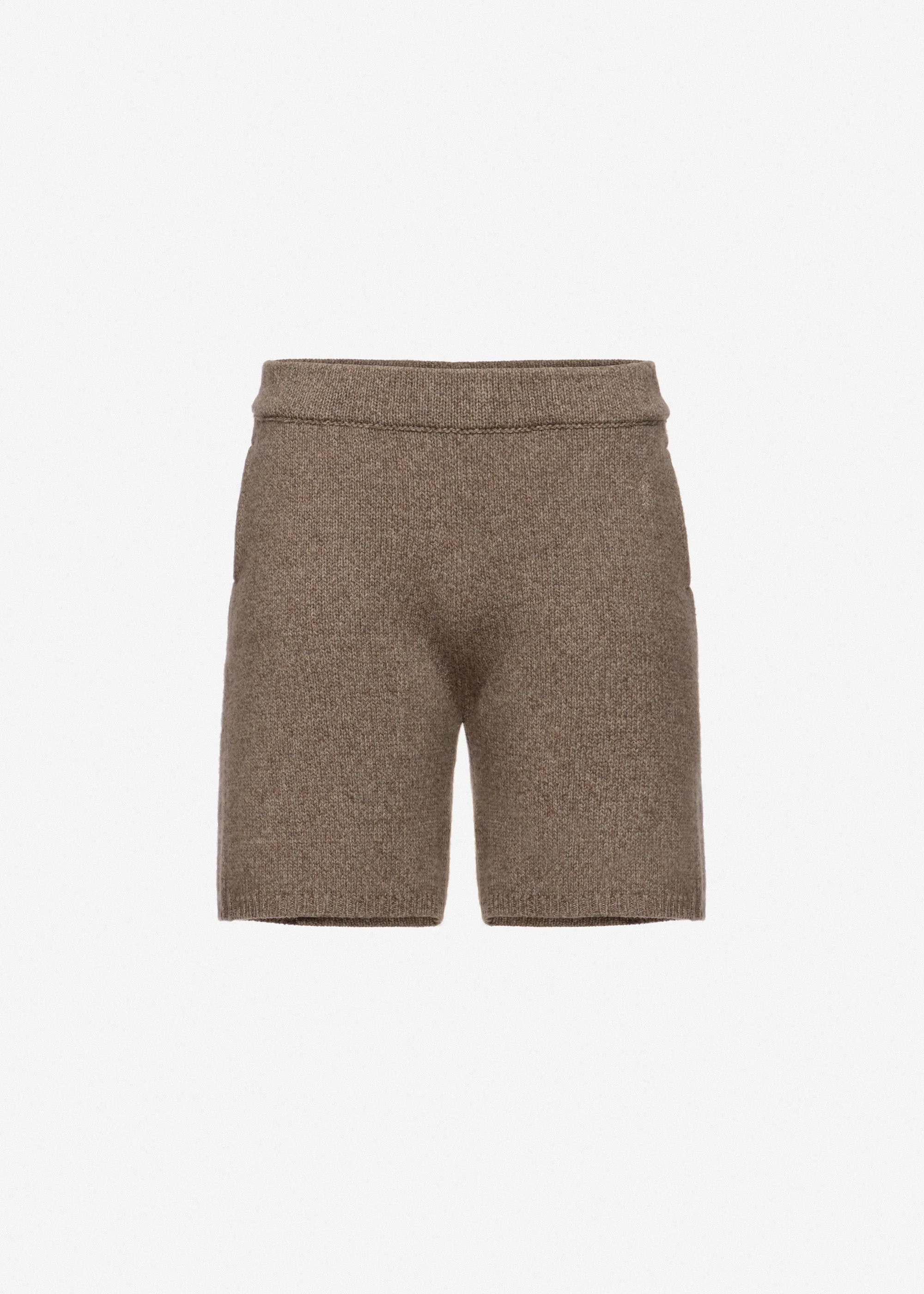 Cashmere bermuda knit shorts in beige - 1