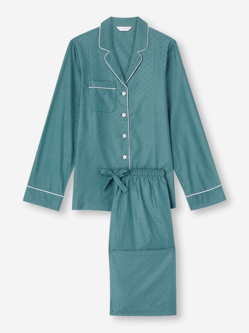 Women's Pajamas Kate 9 Cotton Jacquard Teal 1