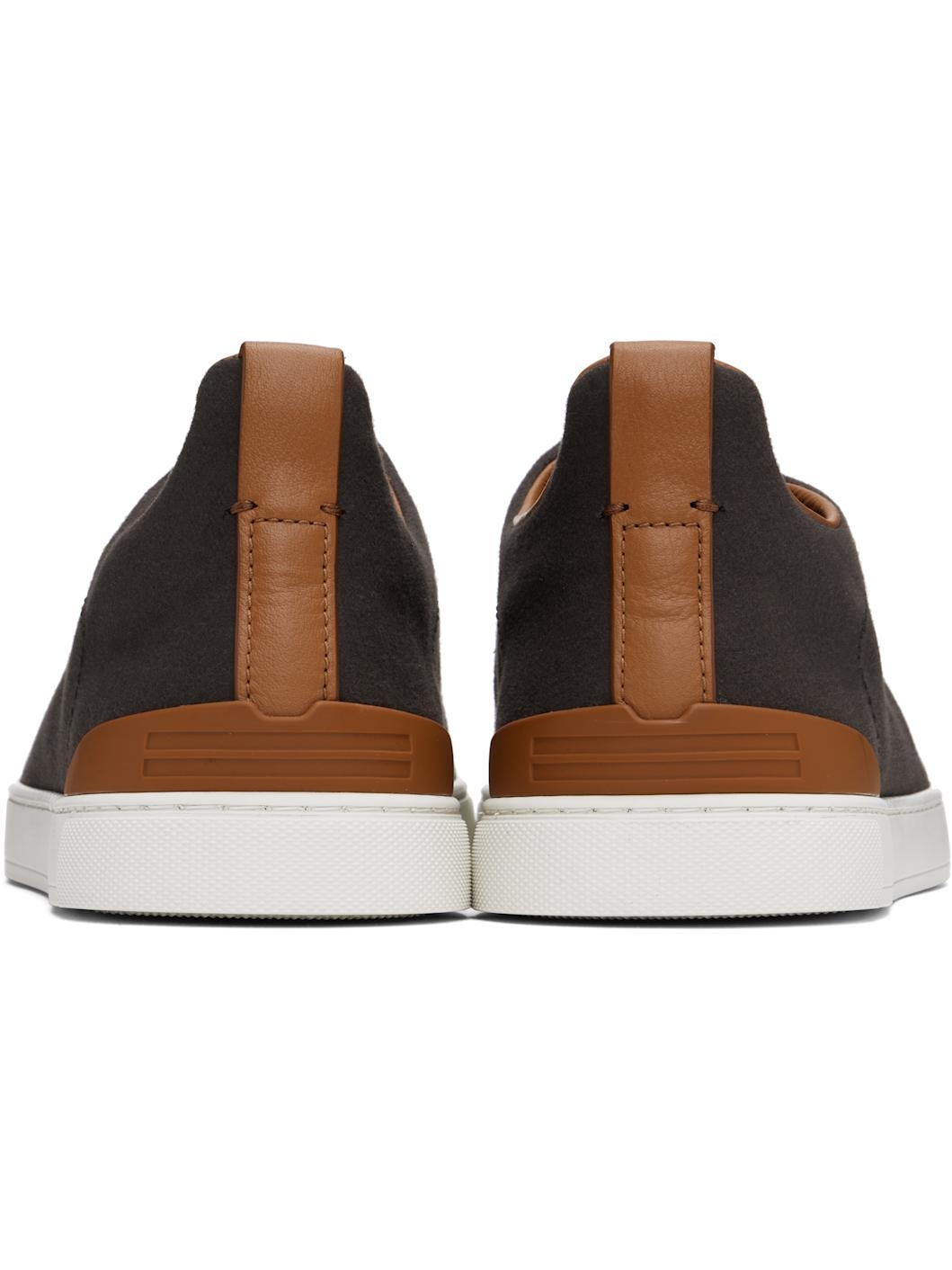 Brown #UseTheExisting Triple Stitch Sneakers - 2