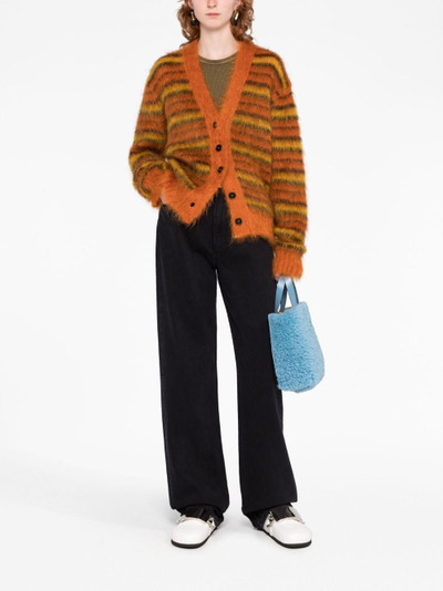 Marni striped brushed cardigan outlook
