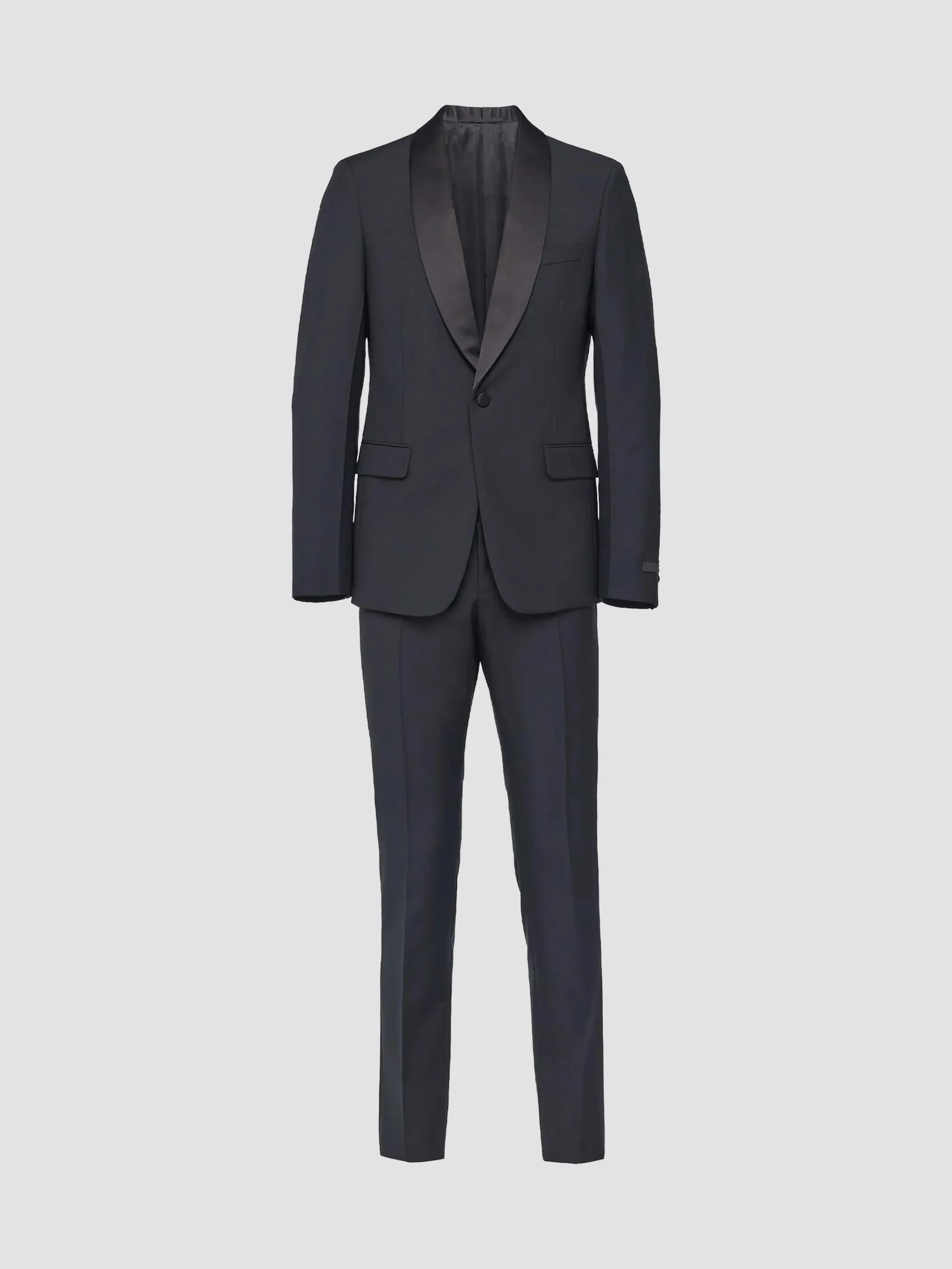 Men's Single-Breasted Wool and Mohair Tuxedo - Black - 1