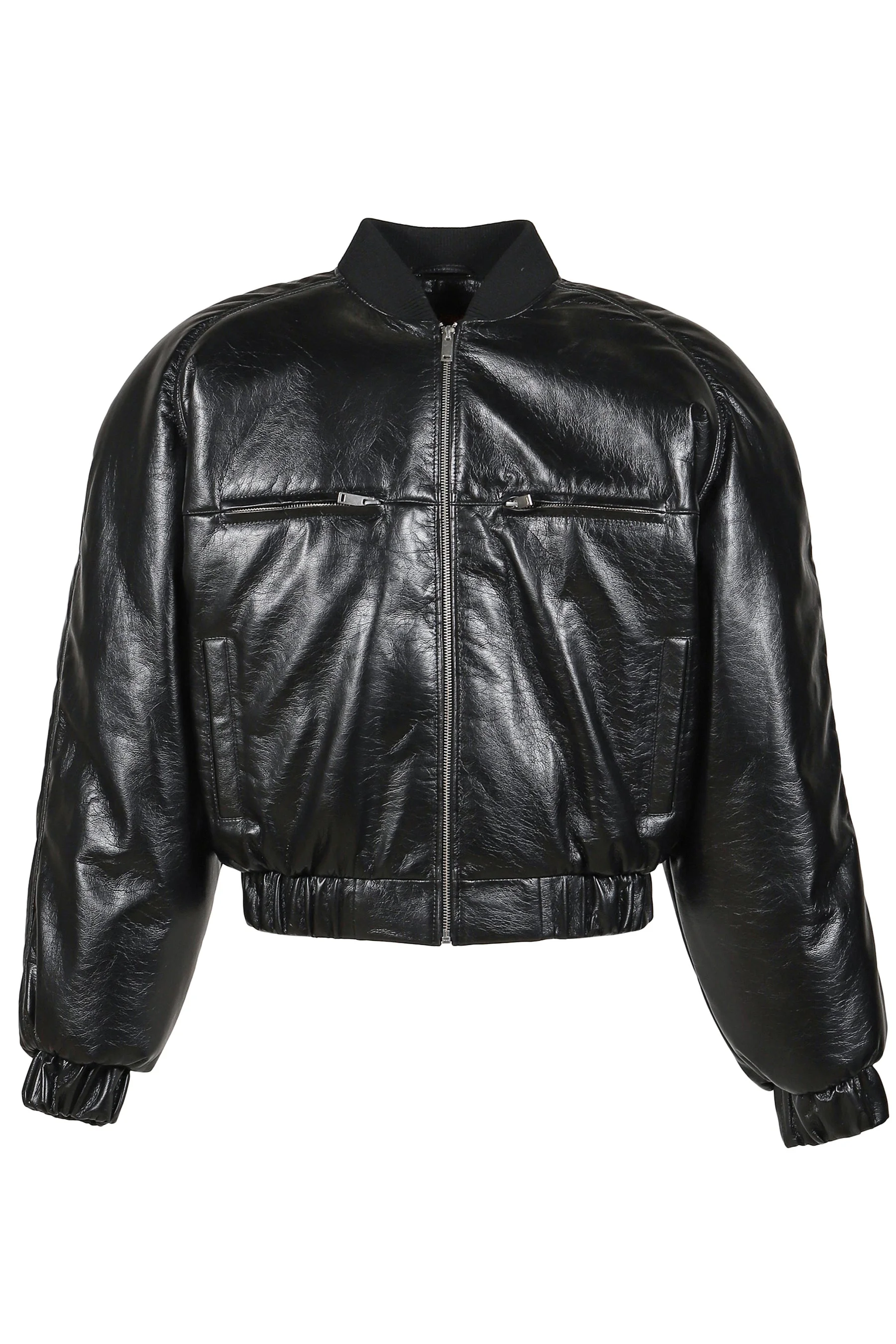 GRAINY FAUX LEATHER / BLK - 1