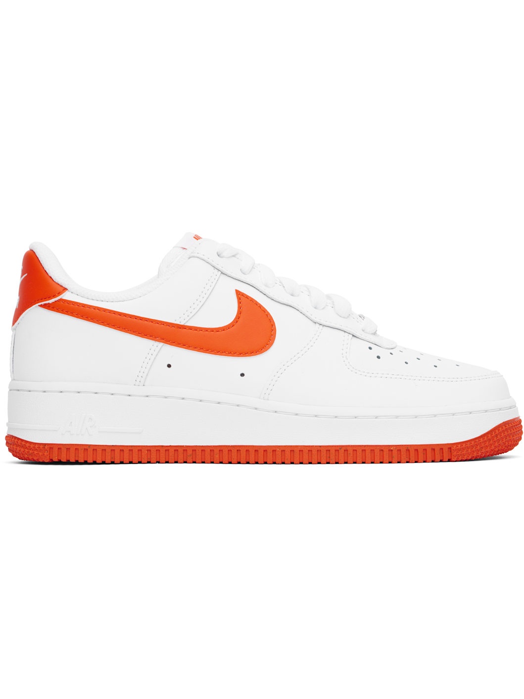 White & Orange Air Force 1 '07 Sneakers - 1