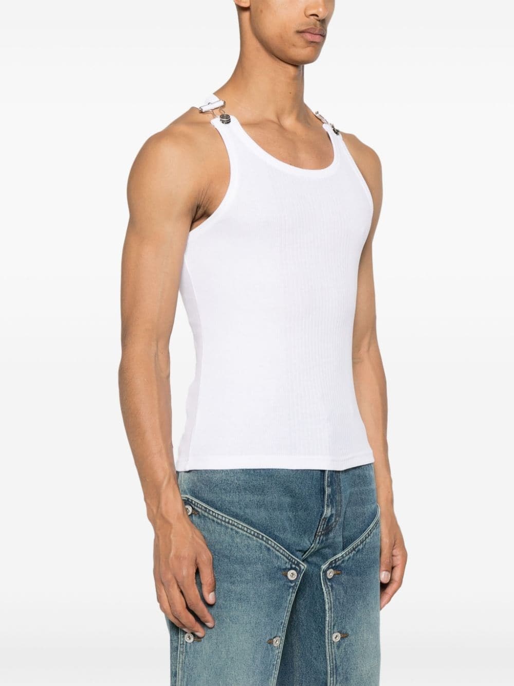 ribbed-knit cotton tank top - 4