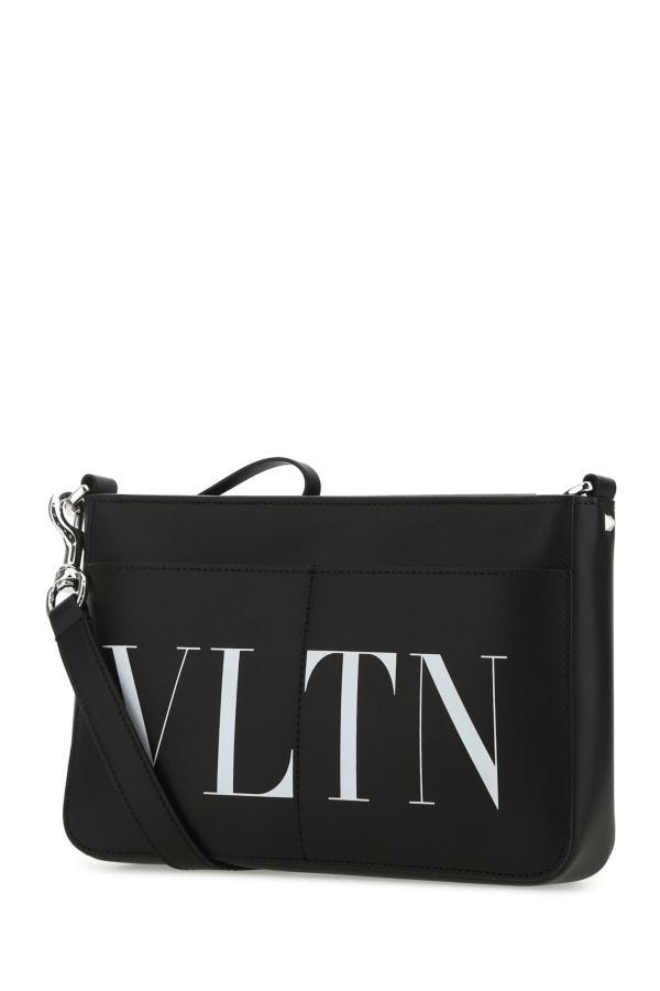 Valentino Garavani Men's Small Black Iconographe Nylon Shoulder Bag - Messenger