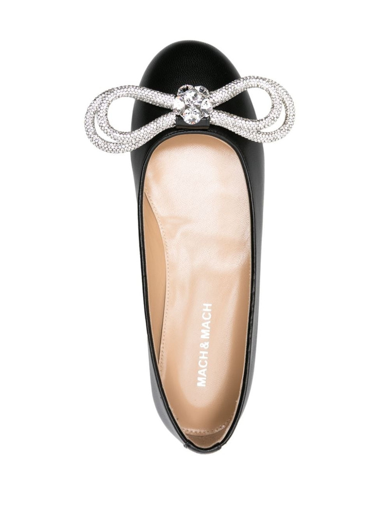 Double Bow leather ballerina shoes 4