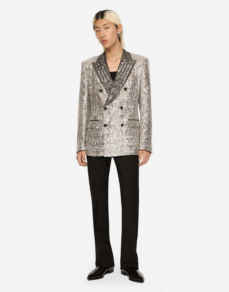 Double-breasted sequined Sicilia-fit jacket - 4